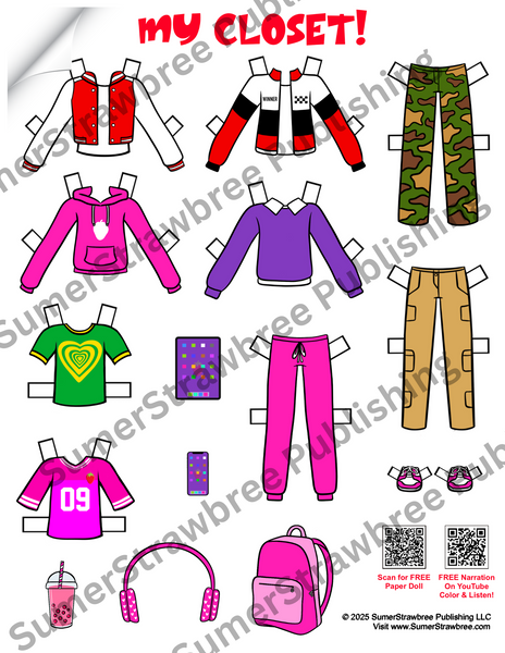 DIGITAL DOWNLOAD: Paper Doll Clothes Inspired by Black, Brown and Beautiful Coloring Book