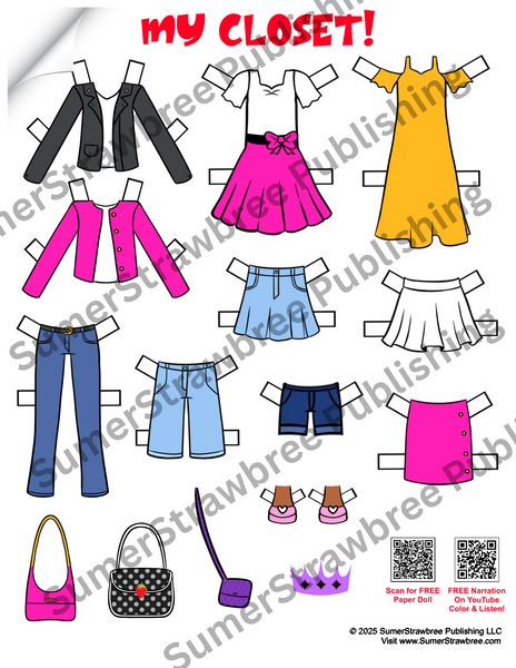 DIGITAL DOWNLOAD: Paper Doll Clothes Inspired by Black, Brown and Beautiful Coloring Book