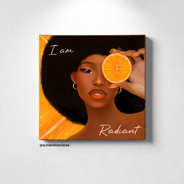 I Am Radiant Girlie - 8" x 8" Canvas Print